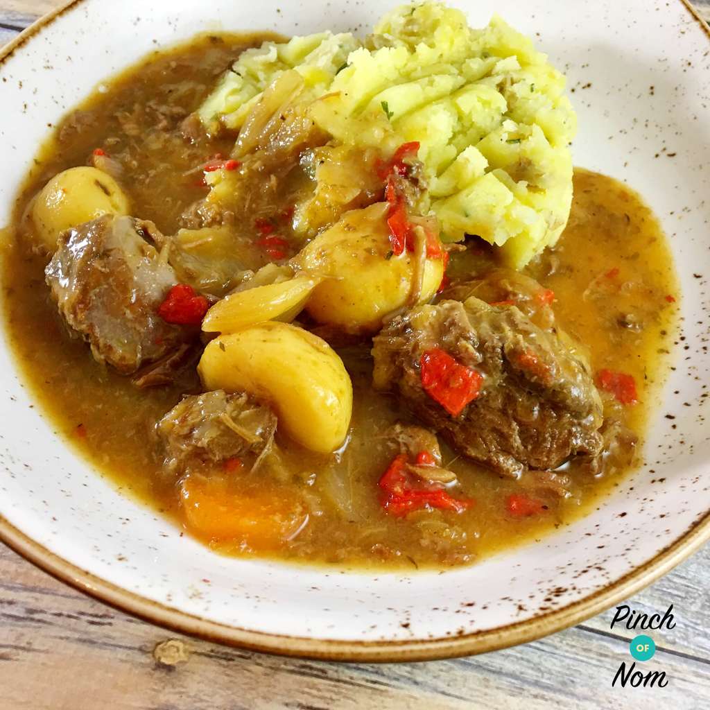 Braised Pork Cheeks with Apple pinchofnom.com