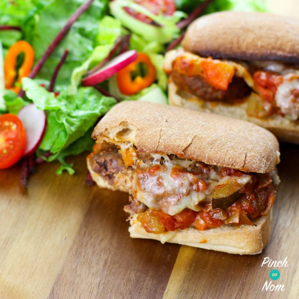 Meatball Marinara Slider pinchofnom.com