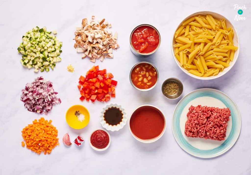 Baked Bean Bolognese - Pinch of Nom Slimming Recipes