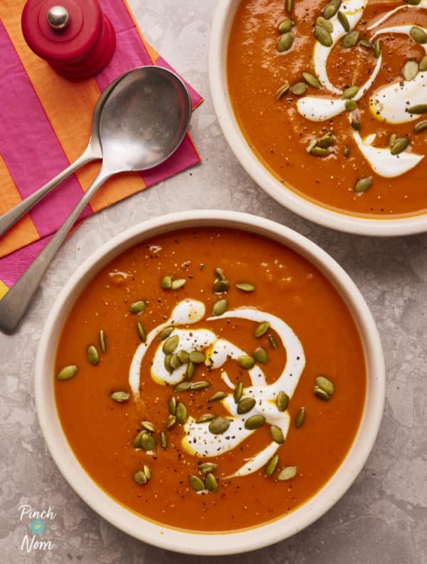 Curried Butternut Squash Soup pinchofnom.com