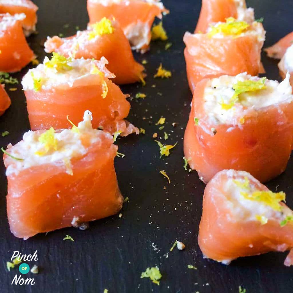 Smoked Salmon Canapés pinchofnom.com