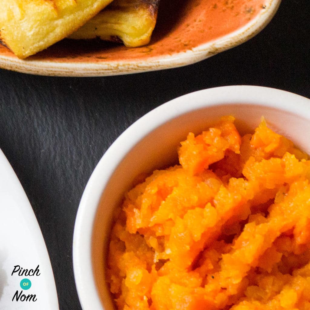 Buttery Carrot and Swede Mash pinchofnom.com