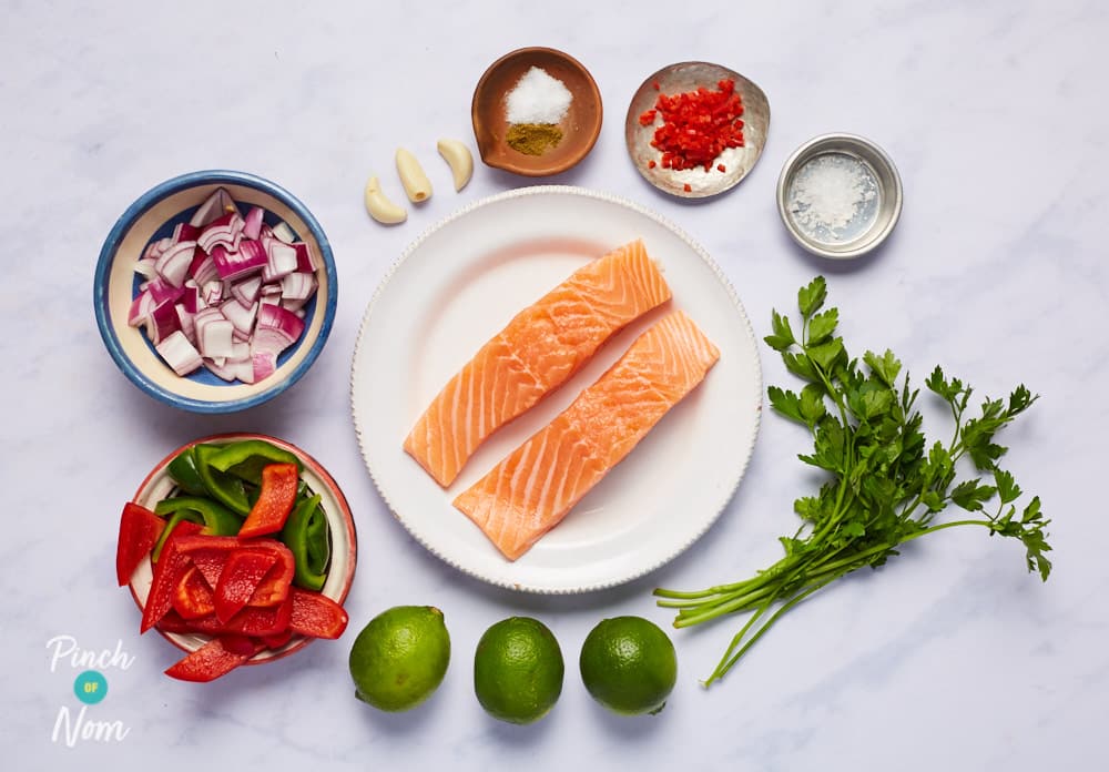 Chilli and Lime Baked Salmon - Pinch of Nom Slimming Recipes