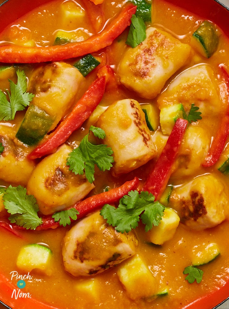 Curried Sausages - Pinch of Nom Slimming Recipes