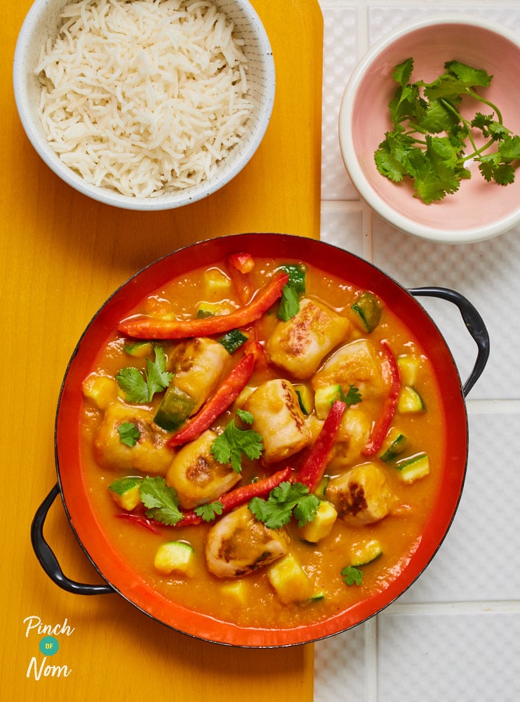 Curried Sausages - Pinch of Nom Slimming Recipes