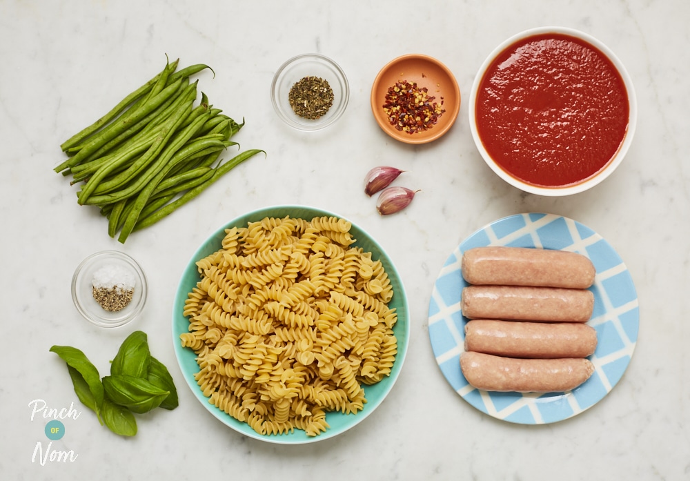 Spicy Sausage Pasta - Pinch of Nom Slimming Recipes