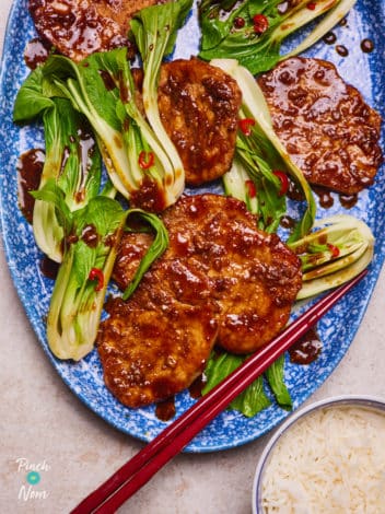 Sticky Chinese-Style BBQ Pork pinchofnom.com