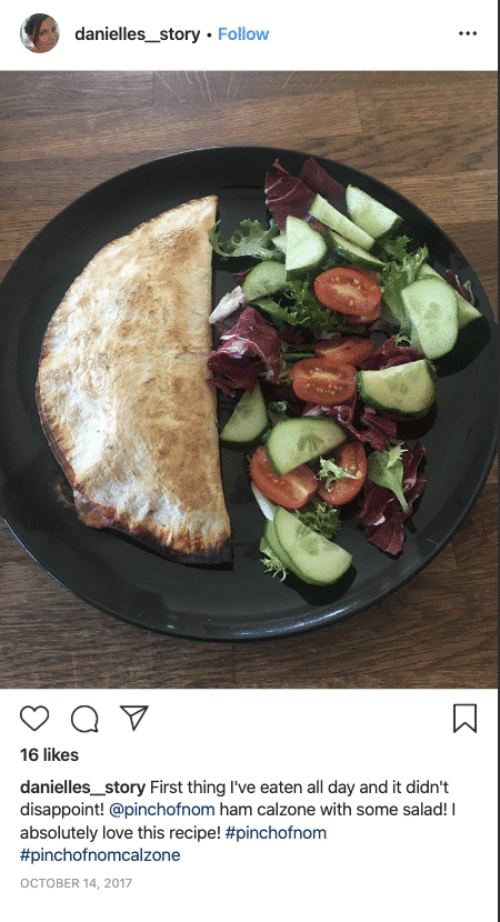Ham and Mushroom Pizza Calzone - Pinch of Nom Slimming Recipes