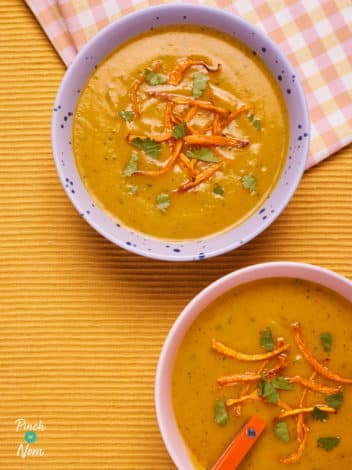 Carrot and Coriander Soup pinchofnom.com