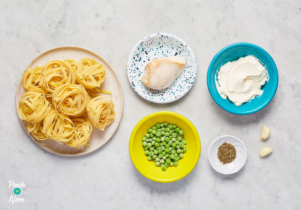 Chicken Alfredo Tagliatelle - Pinch of Nom Slimming Recipes