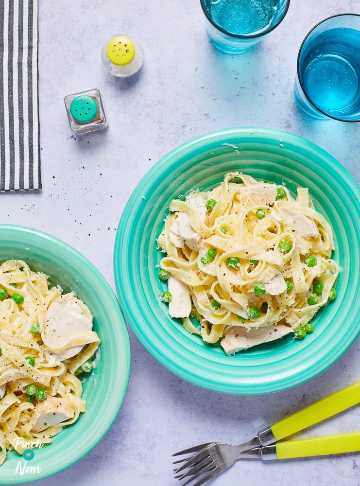 Chicken Alfredo Tagliatelle - Pinch of Nom Slimming Recipes
