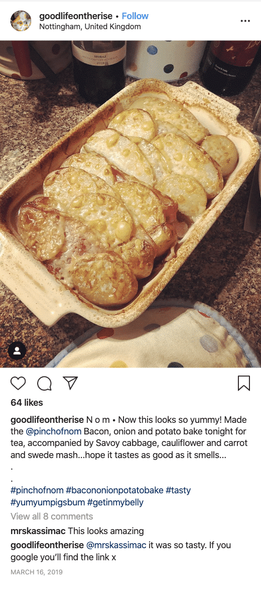 Bacon, Onion and Potato Bake - Pinch of Nom Slimming Recipes