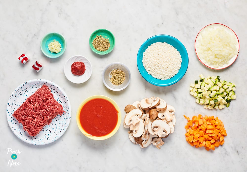 Bolognese Risotto - Pinch of Nom Slimming Recipes