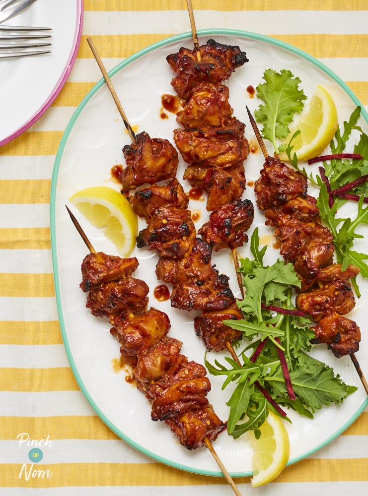 Chicken Teriyaki Kebabs - Pinch of Nom Slimming Recipes