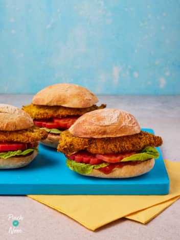 Spicy Crispy Chicken Stack pinchofnom.com