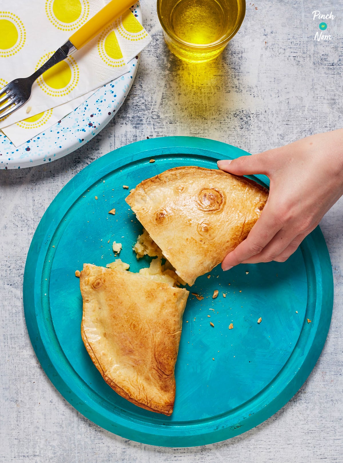 Cheese and Onion Pasties pinchofnom.com