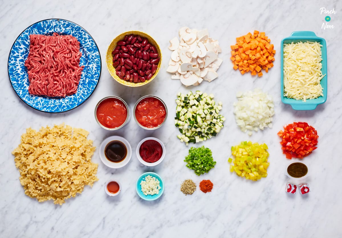 Chilli Pasta Bake - Pinch of Nom Slimming Recipes