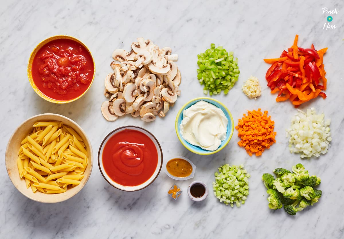 Creamy Tomato Pasta - Pinch of Nom Slimming Recipes
