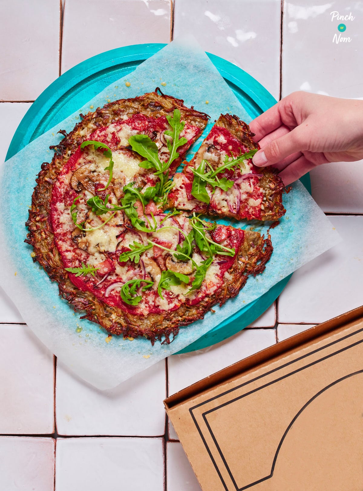 Hash Brown Pizza - Pinch of Nom Slimming Recipes