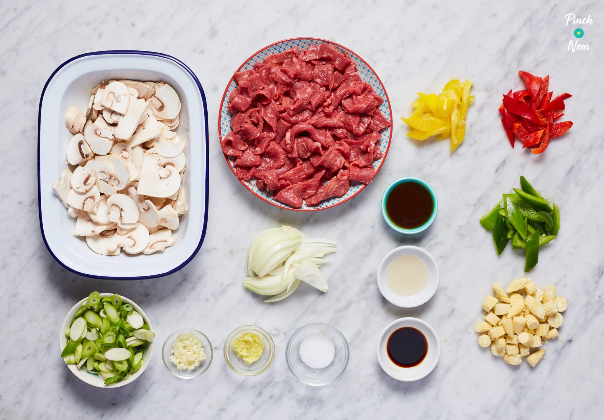 Stir-Fried Beef with Ginger and Spring Onion - Pinch of Nom Slimming Recipes