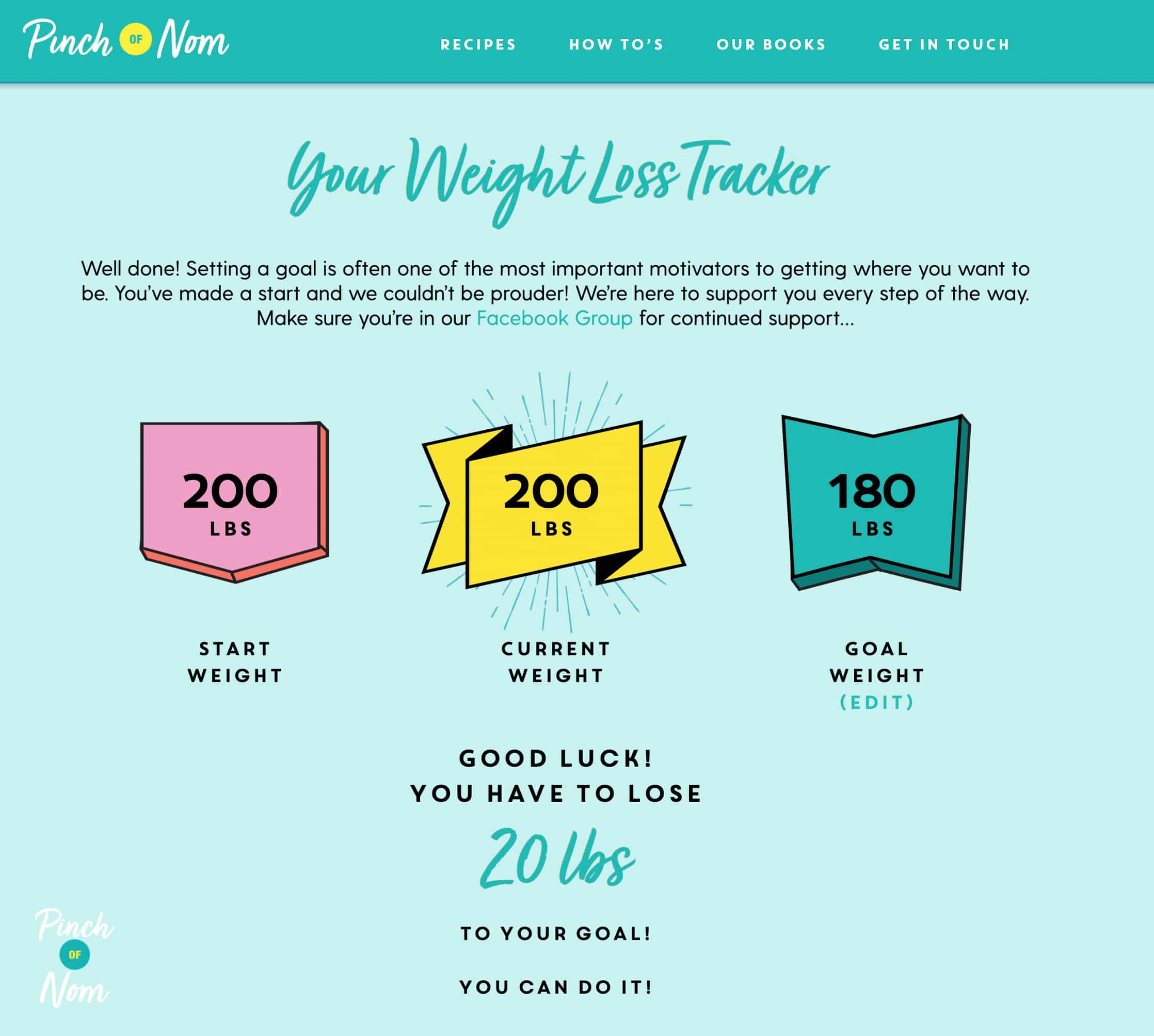 How to use our Weight Loss Tracker - Pinch of Nom