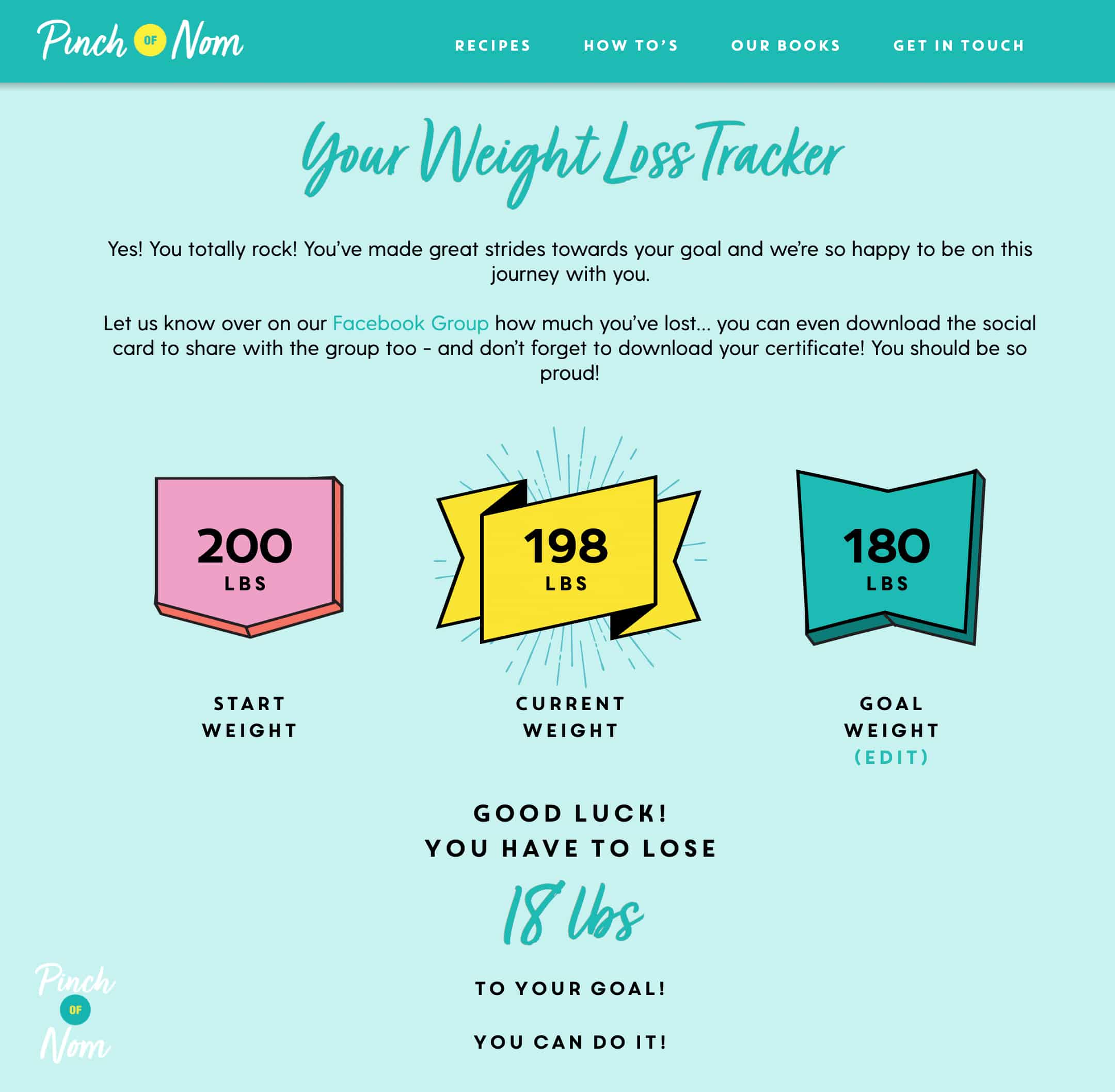How to use our Weight Loss Tracker - Pinch of Nom