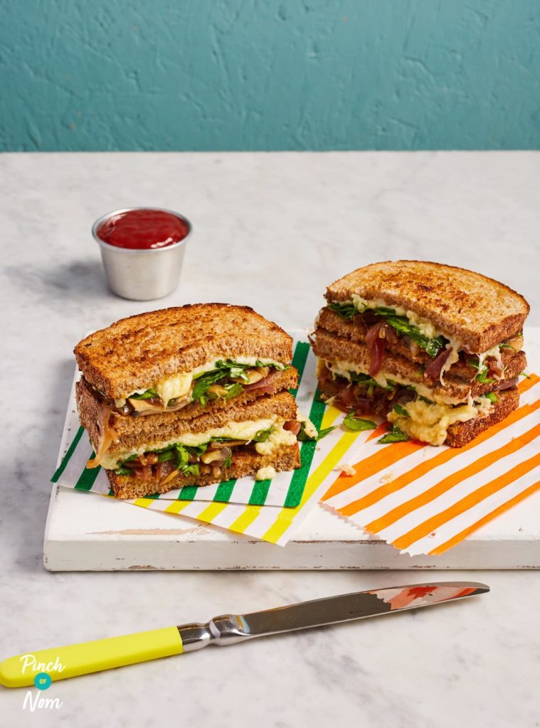 Caramelised Onion Cheese Toasties - Pinch of Nom Slimming Recipes