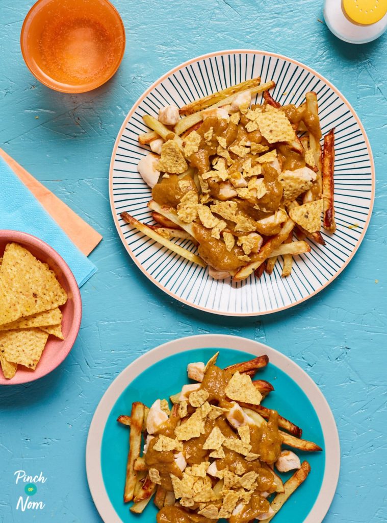 Loaded Katsu Curry Fries - Pinch of Nom Slimming Recipes