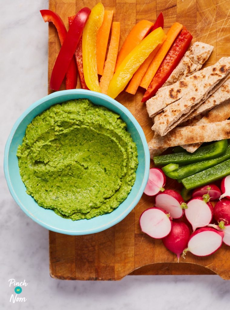 Spinach and Pesto Hummus - Pinch of Nom Slimming Recipes