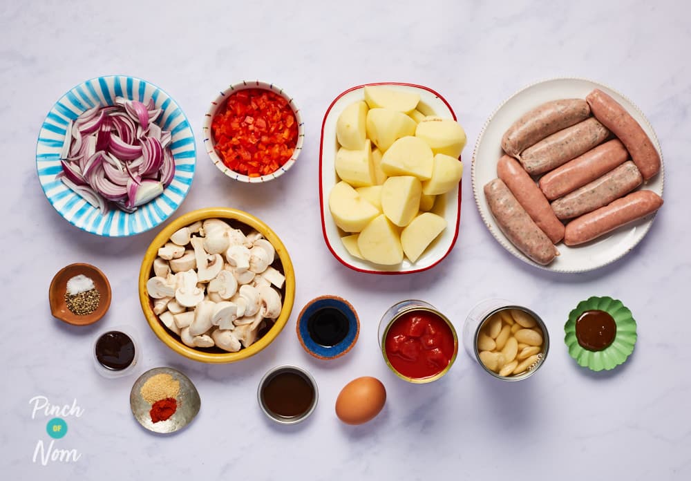 Sausage and Marmite Pie - Pinch of Nom Slimming Recipes