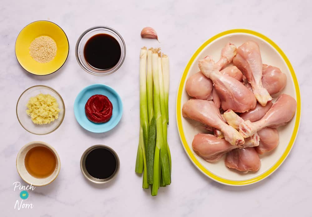 Sticky Sesame Chicken Drumsticks - Pinch of Nom Slimming Recipes