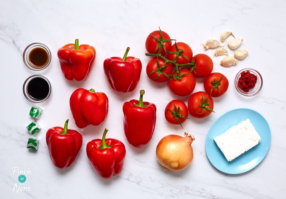 Roasted Red Pepper and Feta Soup - Pinch of Nom Slimming Recipes