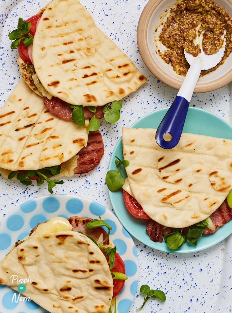 Cheesy Bacon Flatbreads - Pinch of Nom Slimming Recipes