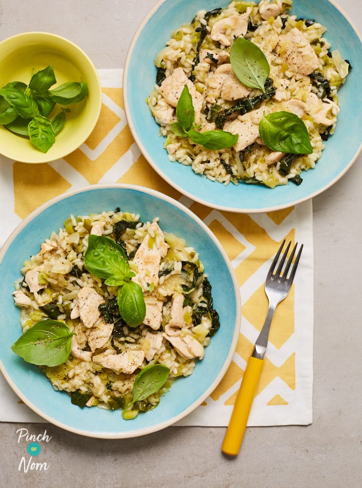 Chicken and Spring Vegetable Risotto - Pinch of Nom Slimming Recipes