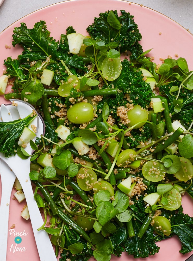Very Green Zingy Kale Salad - Pinch of Nom Slimming Recipes
