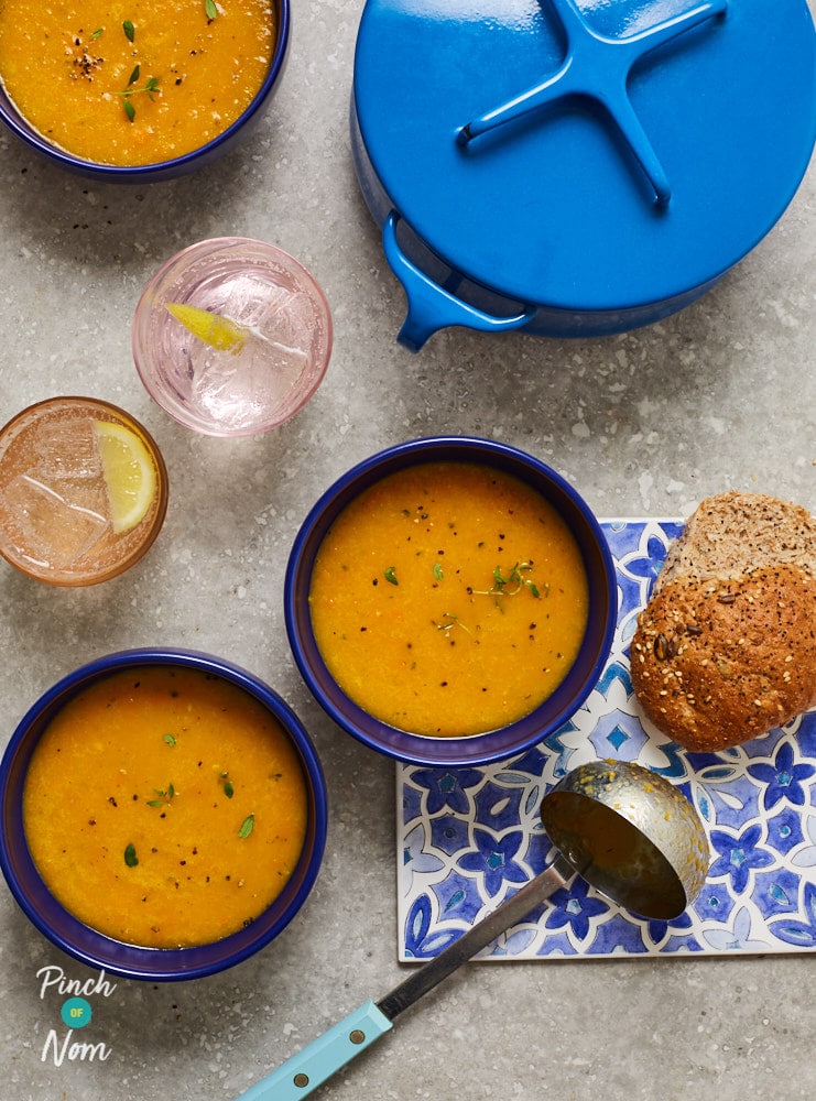 Carrot, Orange and Thyme Soup pinchofnom.com