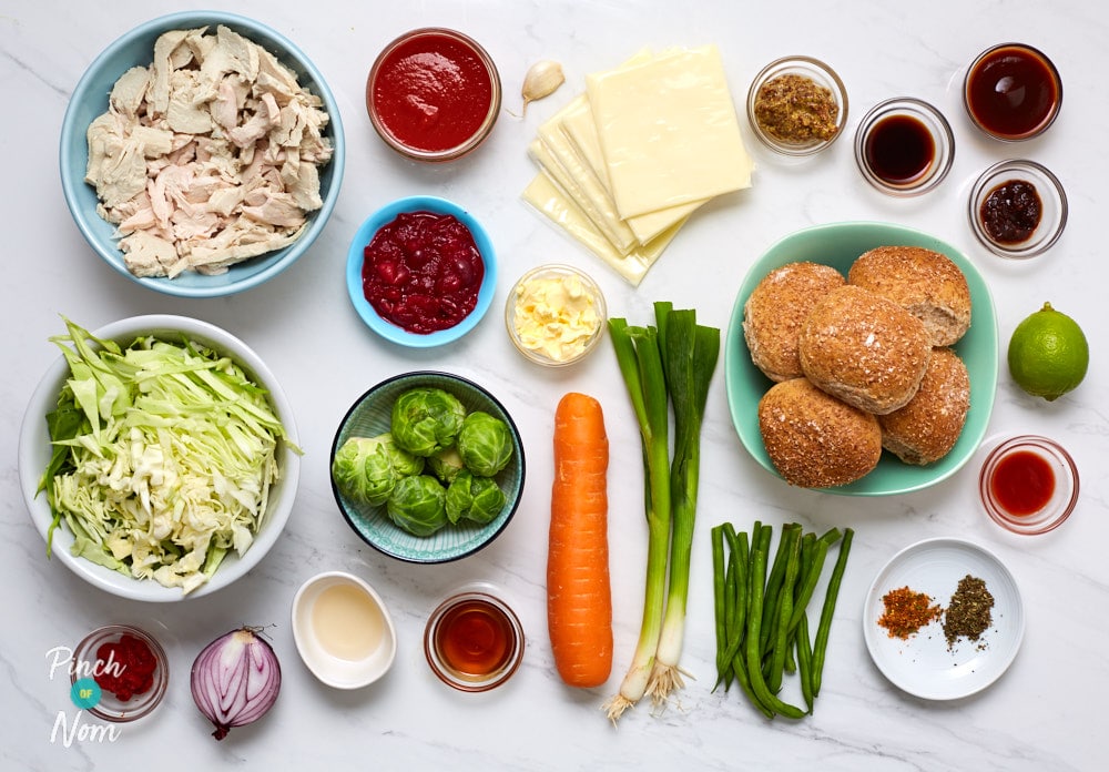 BBQ Turkey Sliders and Christmas Slaw - Pinch of Nom Slimming Recipes
