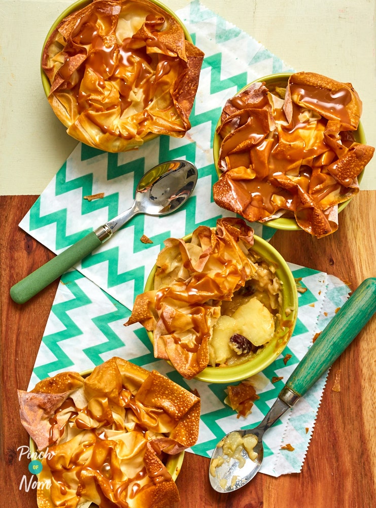 Toffee Apple Pies pinchofnom.com