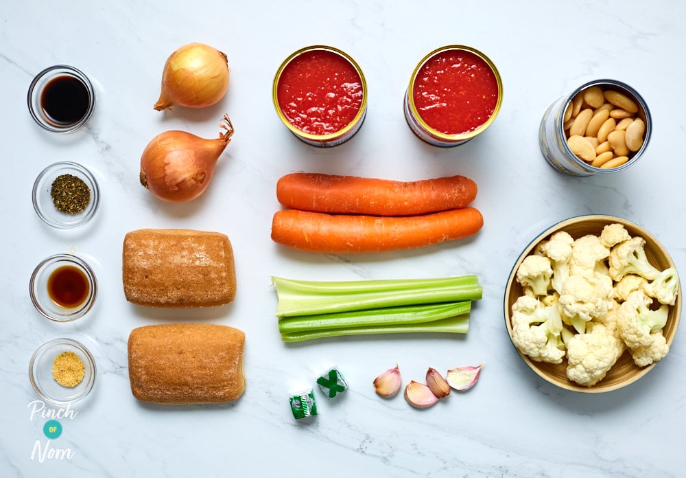 Cream of Tomato Soup and Croutons - Pinch of Nom Slimming Recipes