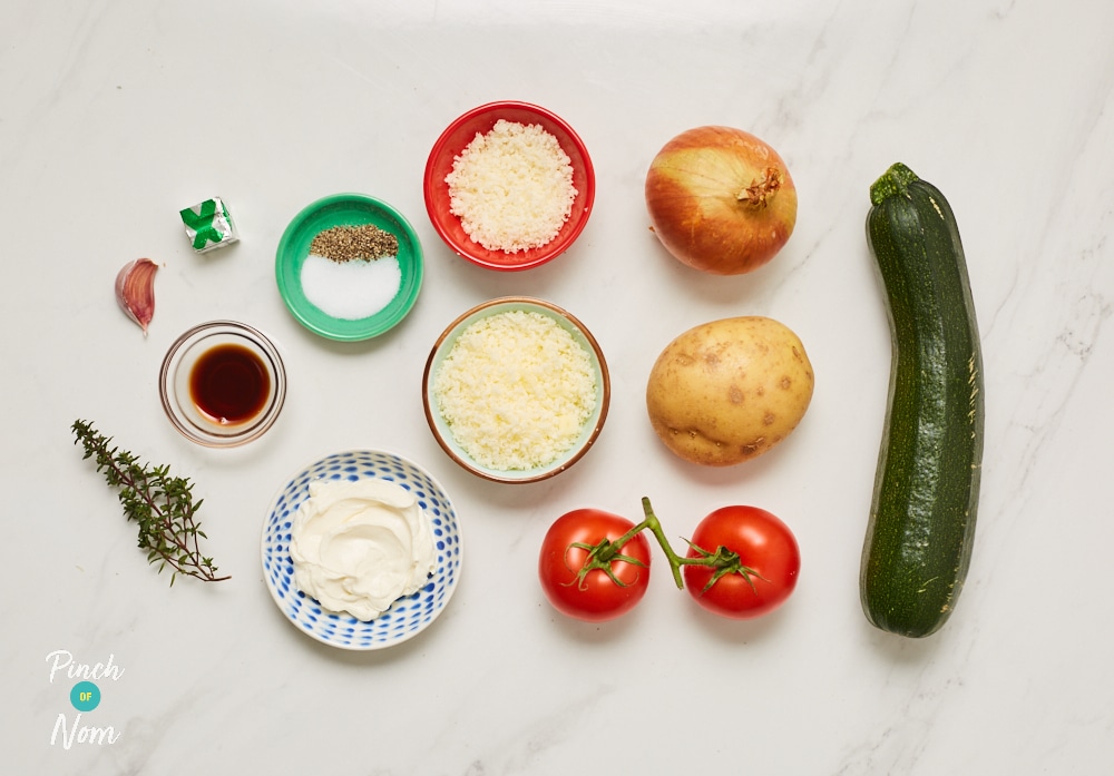 Cheesy Courgette Gratin - Pinch of Nom Slimming Recipes