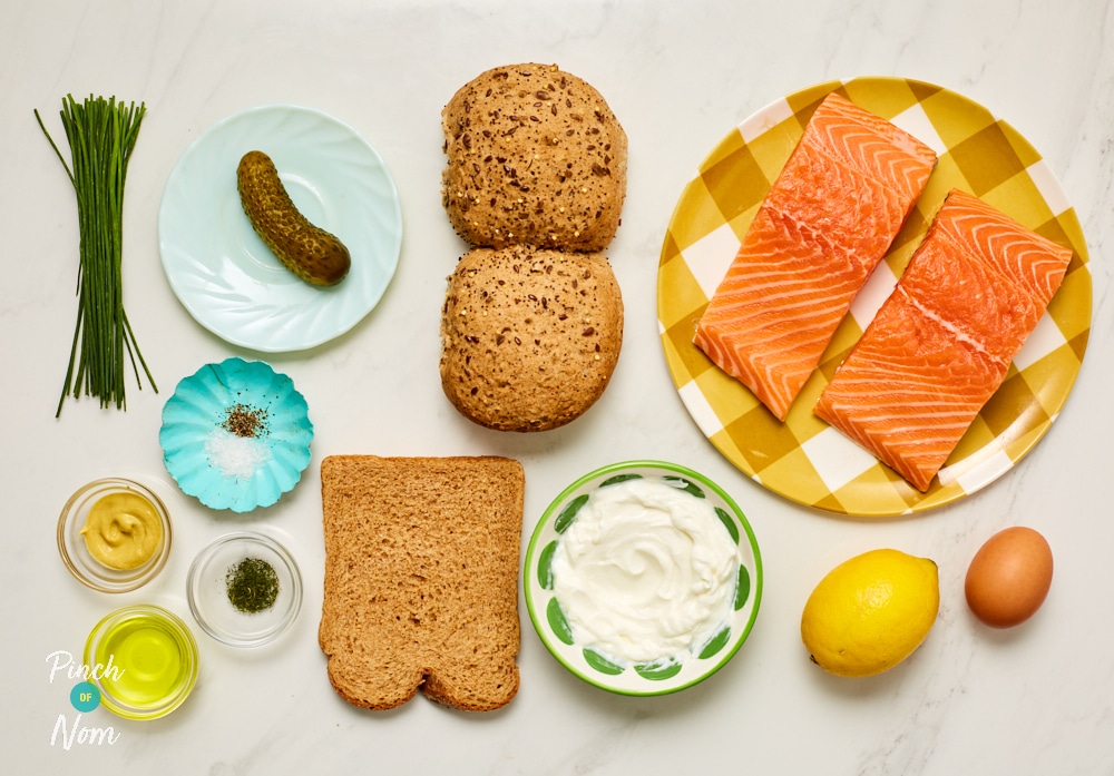 Salmon Burgers - Pinch of Nom Slimming Recipes