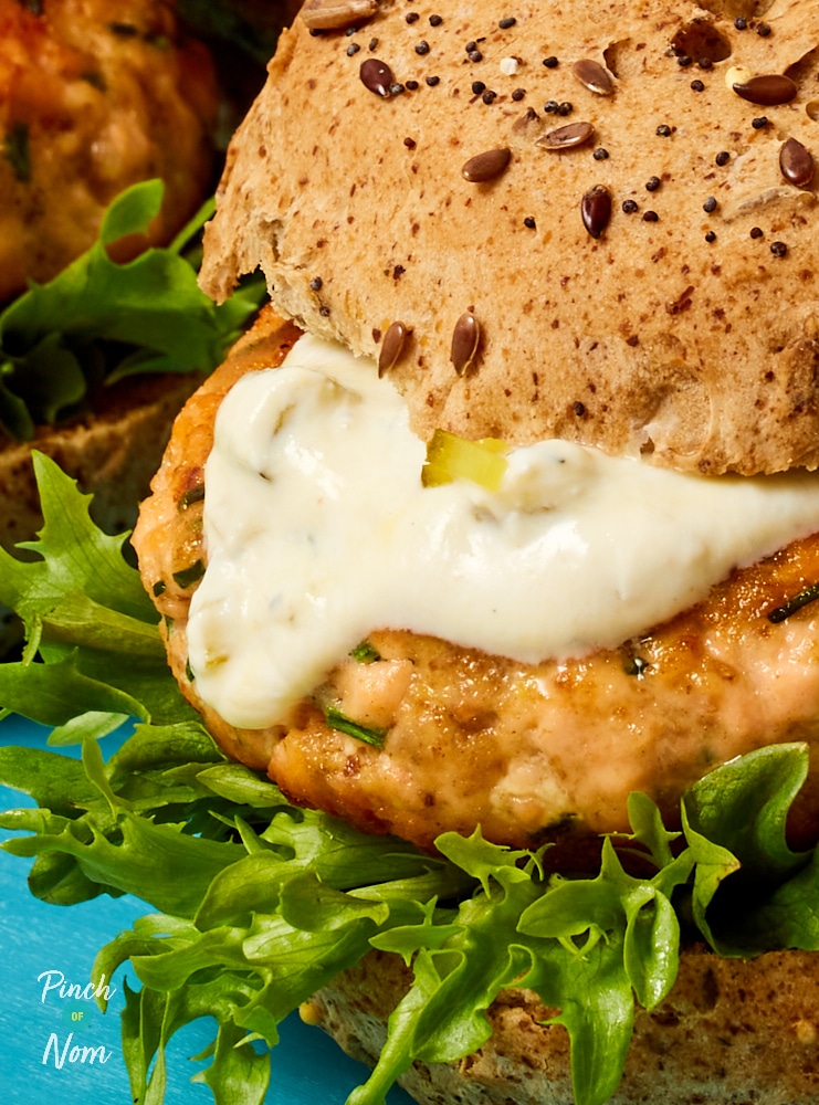 Salmon Burgers - Pinch of Nom Slimming Recipes