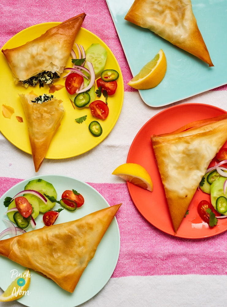 Spinach and Ricotta Samosas -Pinch of Nom Slimming Recipes