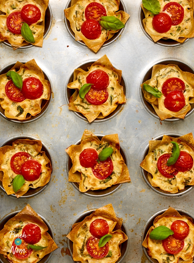 Tomato and Basil Tarts - Pinch of Nom Slimming Recipes