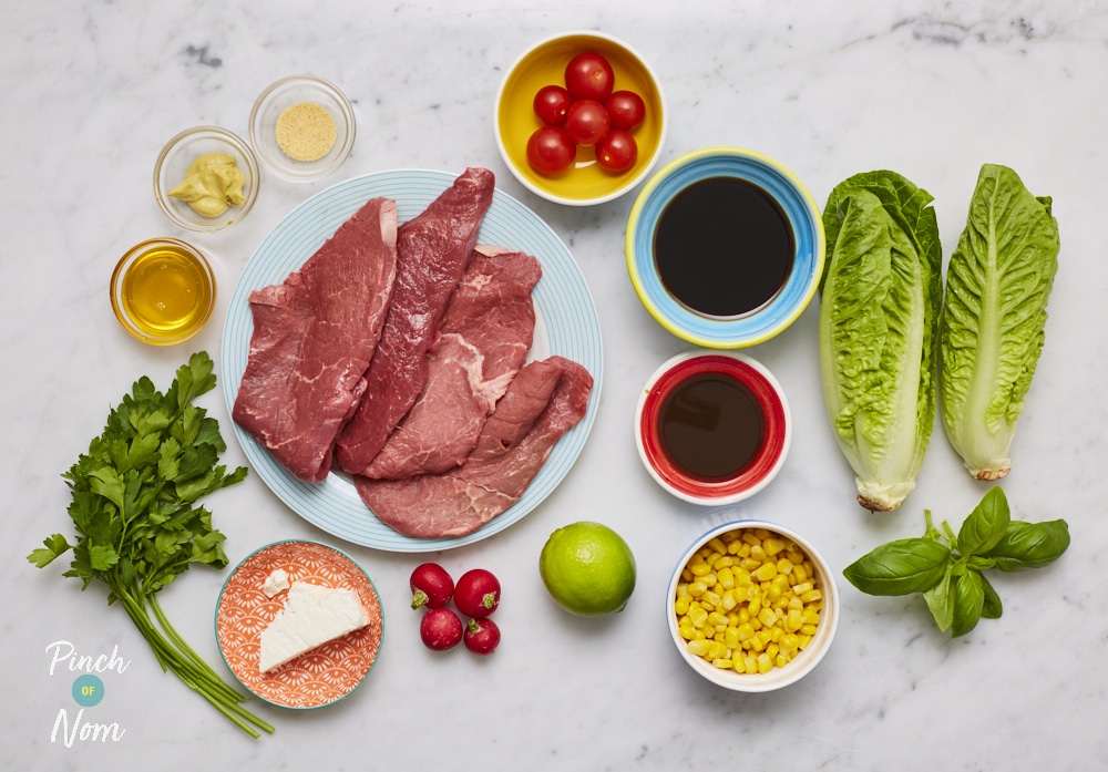 Balsamic Steak and Feta Salad - Pinch of Nom Slimming Recipes