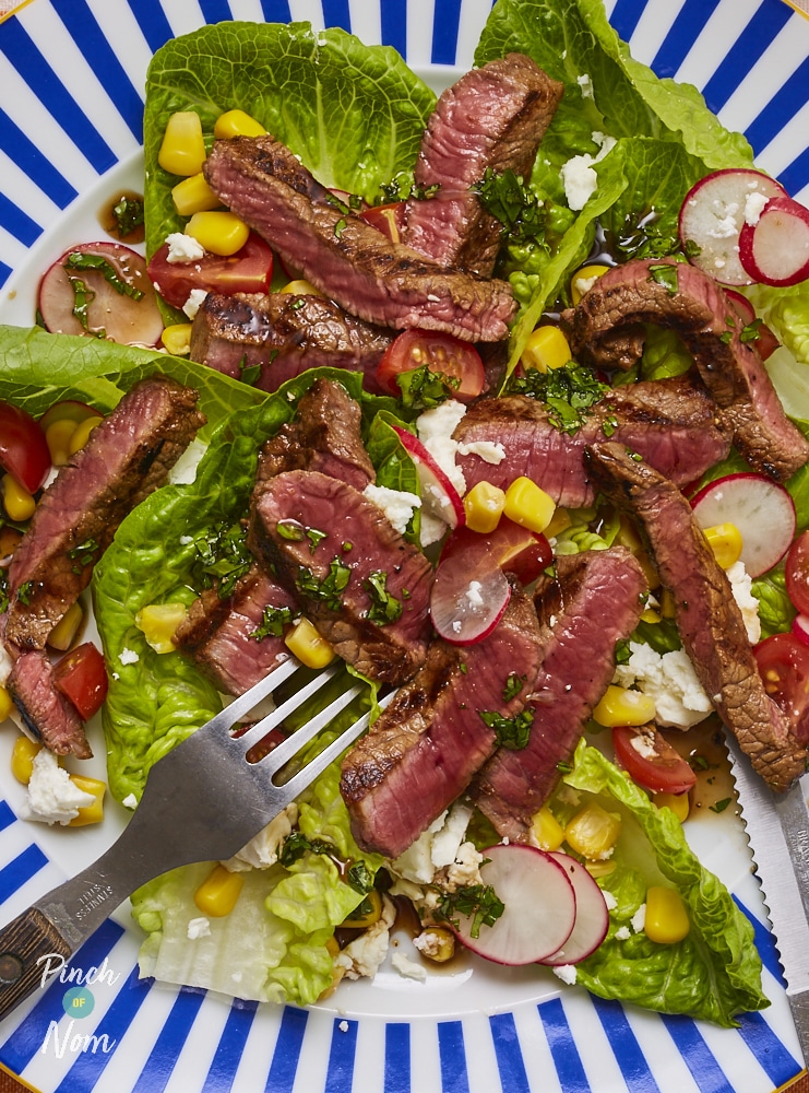 Balsamic Steak and Feta Salad - Pinch of Nom Slimming Recipes