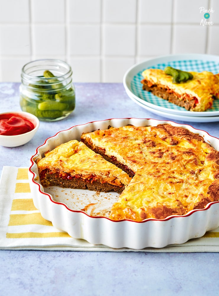 Cheeseburger Quiche - PInch of Nom Slimming Recipes