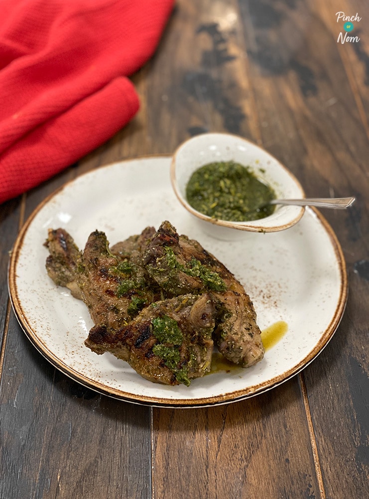 Chimichurri Lamb Chops pinchofnom.com
