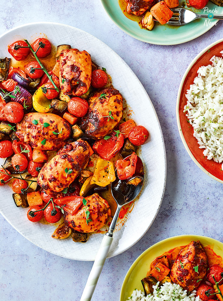Harissa and Honey Chicken - Pinch of Nom Slimming Recipes