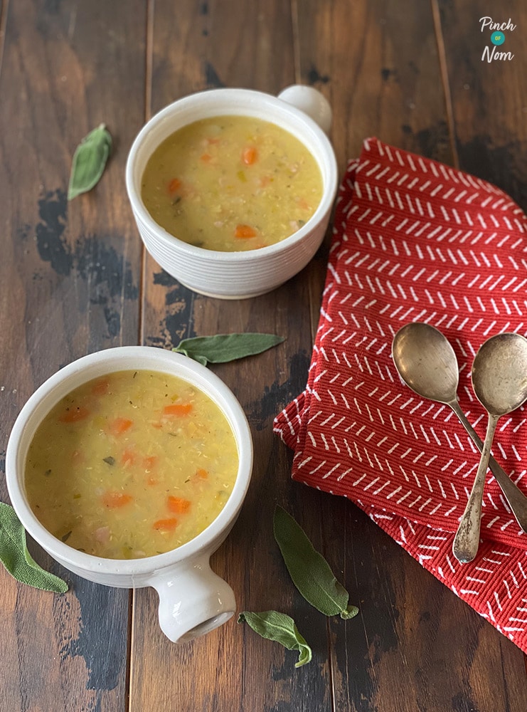 Lentil and Bacon Soup pinchofnom.com